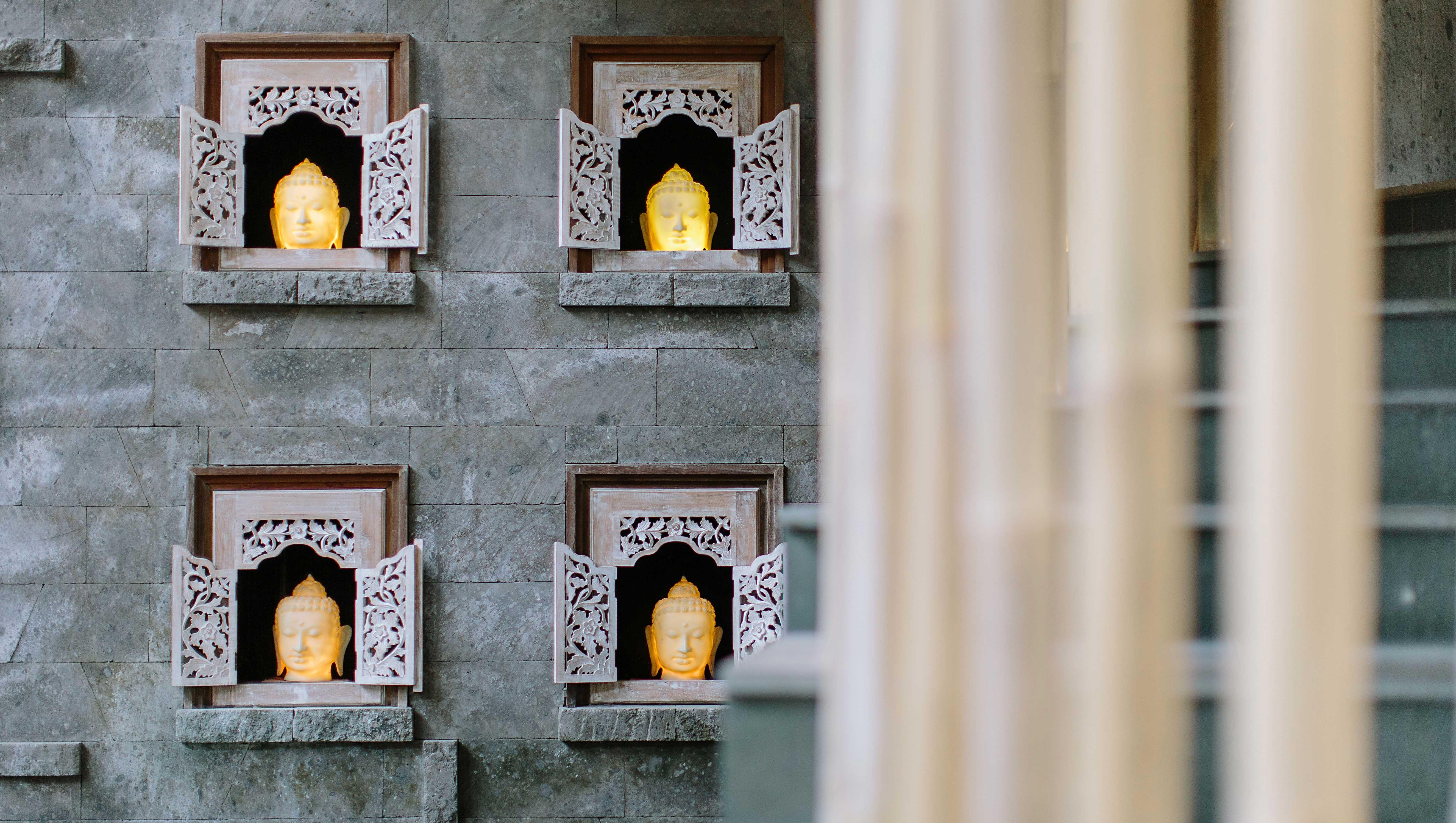 Tejaprana Resort&Spa - CHSE Certified Ubud Exterior foto The four faces of the Buddha